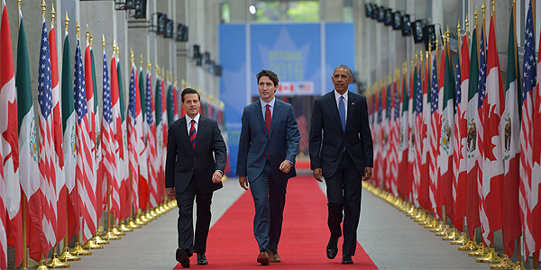 Última Cumbre de Norteamérica, con Peña Nieto, Trudeau y Obama, celebrada en Canadá en junio de 2016