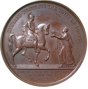 Medalla de la Capitulación de Pamplona (1820). Reverso