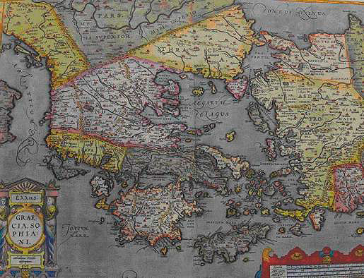 Mapa de Grecia. Parergon sive veteris geographiae aliquot tabulae.