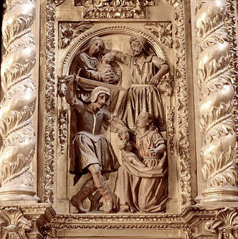 Relieve de la Matanza de los Santos Inocentes en el retablo de Santa Catalina