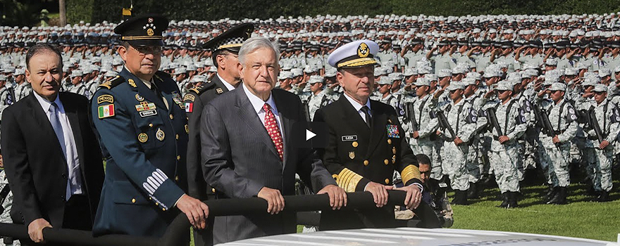 El presidente mexicano en la puesta de largo de la Guardia Nacional, en junio de 2019 [Gob. de México]