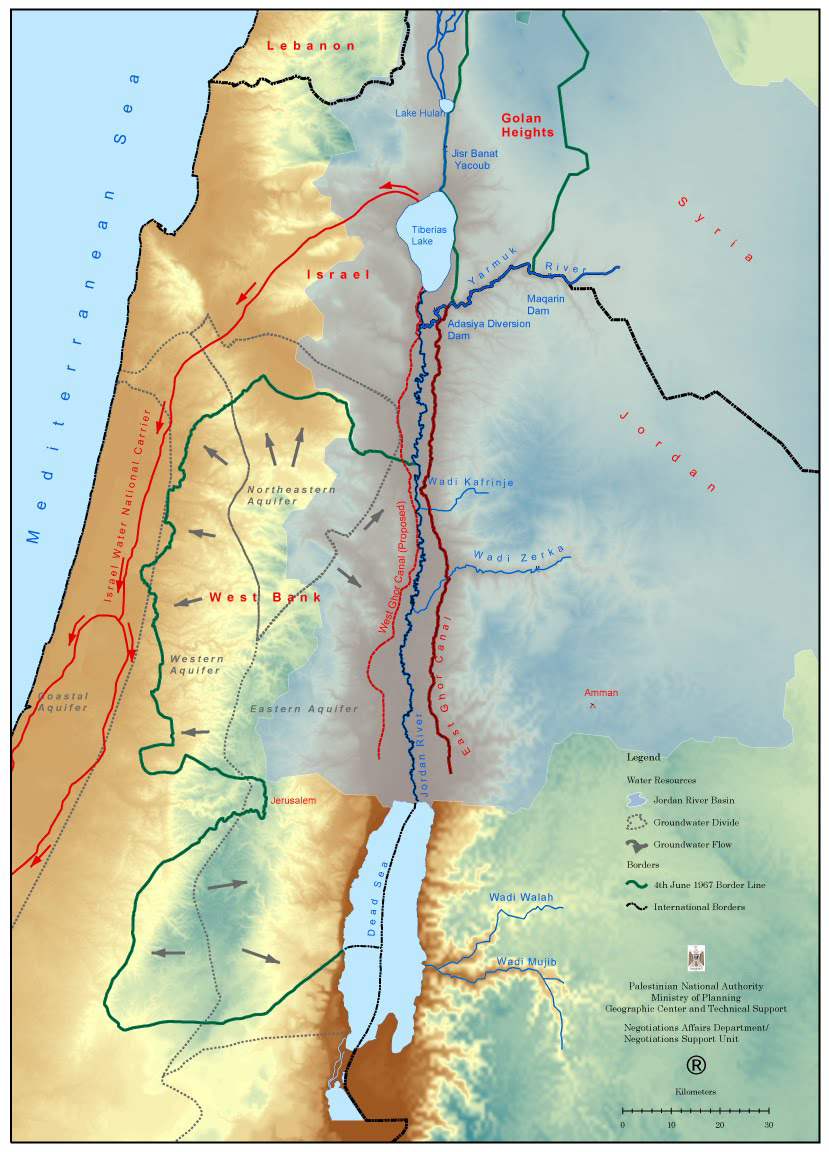 Map of the Jordan River Basin [Palestinian Authority]