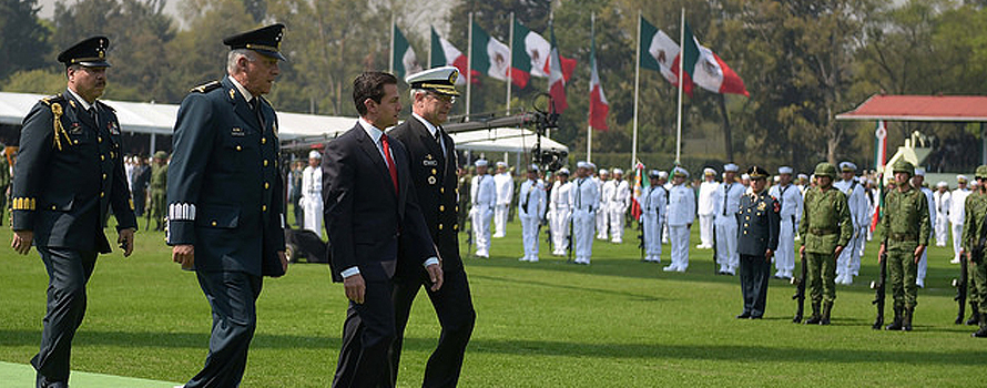 El presidente mexicano en el Día de la Bandera, en febrero de 2018