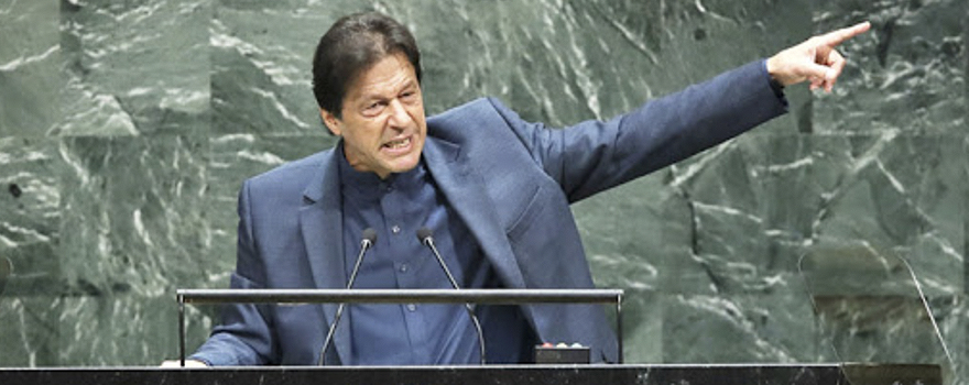 Prime Minister Imran Kahn, at the United Nations General Assembly, in 2019 [UN]