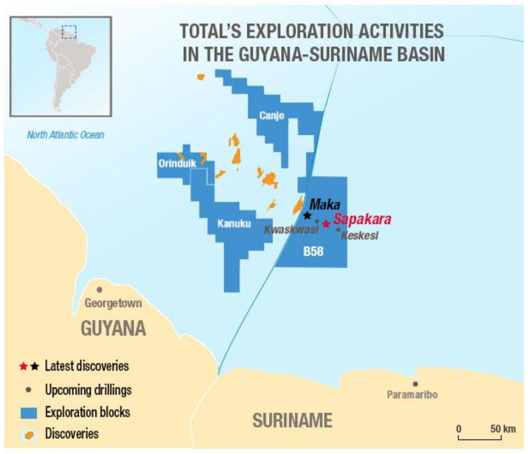 Operaciones de Total en aguas de Surinam y de Guyana [Total]