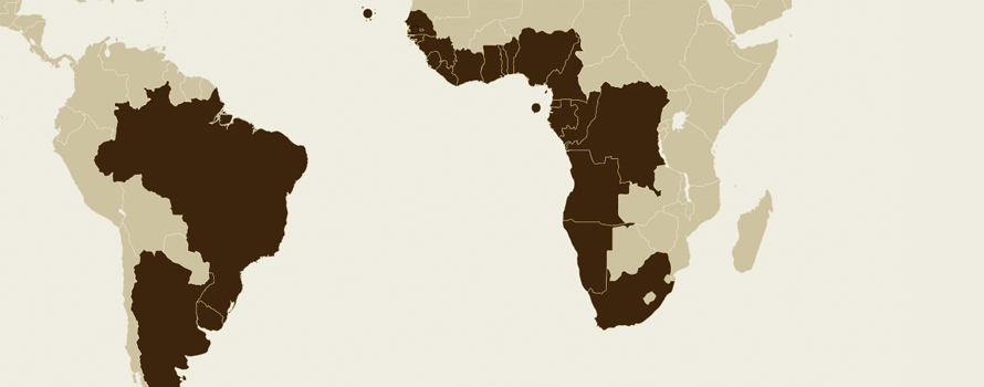 Países que forman parte de la Zona de Paz y Cooperación del Atlántico Sur