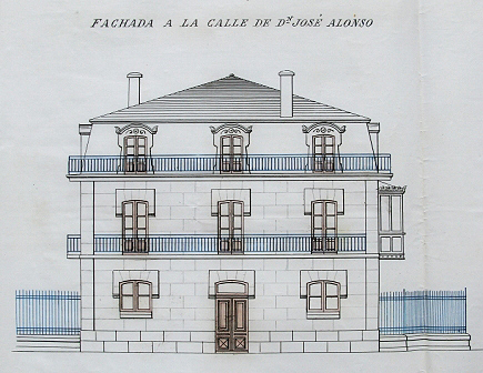 Detalle de la fachada que daba a la calle José Alonso.