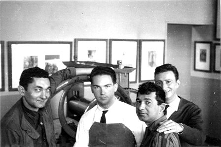 Clase de grabado en la Real Academia de Bellas Artes de San Fernando, 1962  Zachrisson, Eslava, Yrisarri y Lasterra