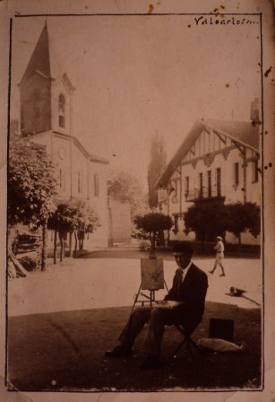 Enrique Zubiri pintando en Valcarlos 