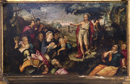 Retablo de San Juan Bautista. Detalle de la Predicación a los Gentiles.1615