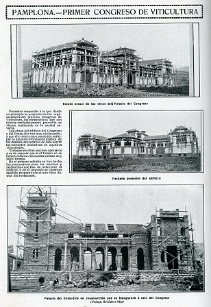 Villava. Estado de las obras del palacio y Besta-Jira en marzo de 1912 (La Hormiga de Oro, fotos Roldán e Hijo)