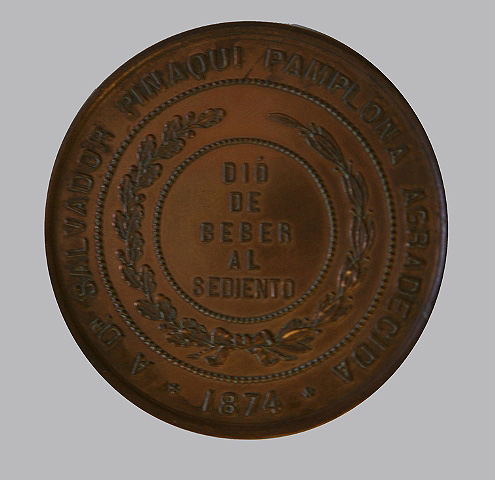 Medalla conmemorativa de la subida de aguas del Arga (1876)