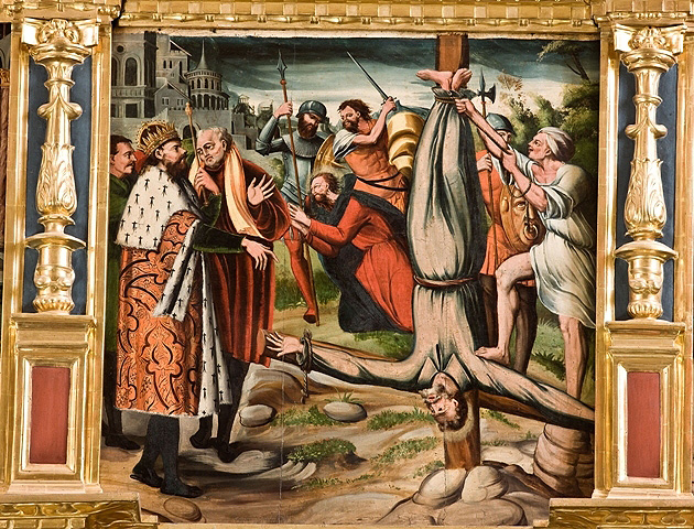 Detalle del martirio de San Pedro y San Pablo. 