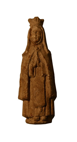 Figura de barro de monja coronada. Siglo XVIII. Pamplona. 