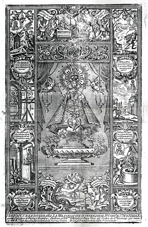 Grabado de la Virgen de Nieva. Siglo XVIII