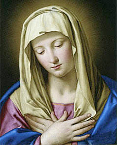 Sassoferrato, "Virgen orante", colección particular, Italia. Guido Reni, "Virgen en contemplación", colección particular, Roma.