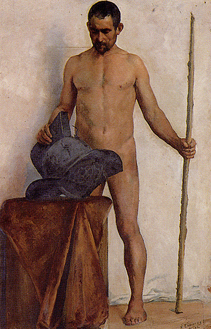 Nicolás Esparza, "Guerrero desnudo", 1894. Colección del Museo de Navarra