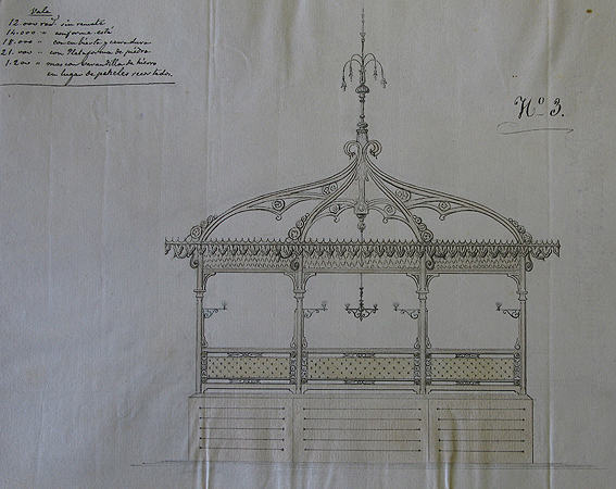 Miguel Cía. Diseño nº 3 para el kiosco de la Taconera  (Archivo Municipal de Pamplona)