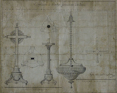 Diseño para piezas de plata, h. 1800, de José de Armendáriz Pamplona. Colección particular