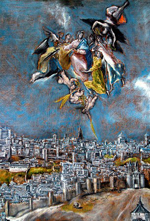 El Greco, Vista y plano de Toledo. Detalle