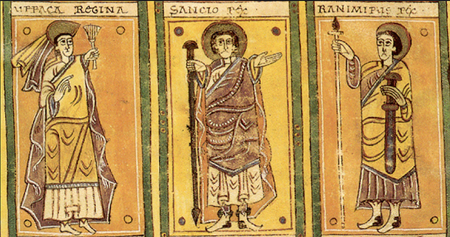 Los reyes Sancho II Abarca y la reina Urraca Códice Albeldense. Fines siglo X