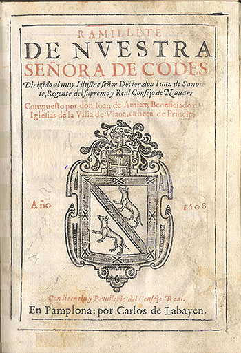 Juan de Amiax, Ramillete de Nuestra Señora de Codés, 1608