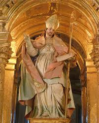 Vista de la imagen de San Gregorio que preside el retablo central