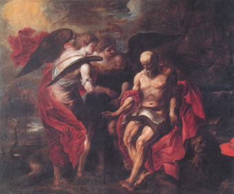 Vicente Berdusán, San Jerónimo confortado por ángeles, 1684. Daroca (Zaragoza)