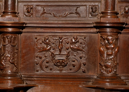 Detalle de la sillería de coro de la catedral de Pamplona. 1539-1541