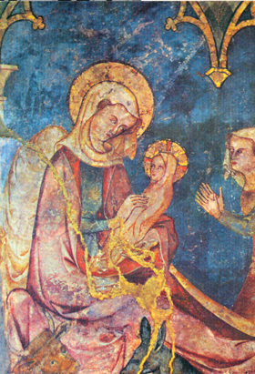 Pinturas murales procedentes de la capilla del Ventanal de la parroquia de San Pedro de Olite. Museo de Navarra