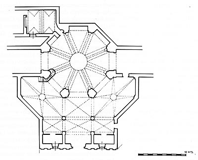 Planta de la iglesia de la Compañia de María. Fundación de 1687. Iglesia: 1732-1742