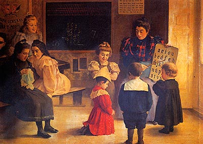 Nicolás Esparza, "En la escuela", 1899