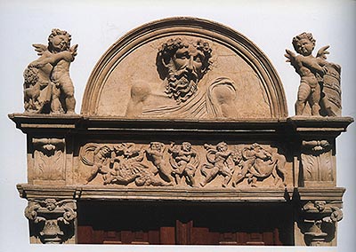 Estella. Palacio de los San Cristóbal. Siglo XVI. Detalle del balcón con la representación de los trabajos de Hércules