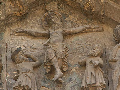 Tímpano de la iglesia del Santo Sepulcro de Estella, a partir de 1335-1340