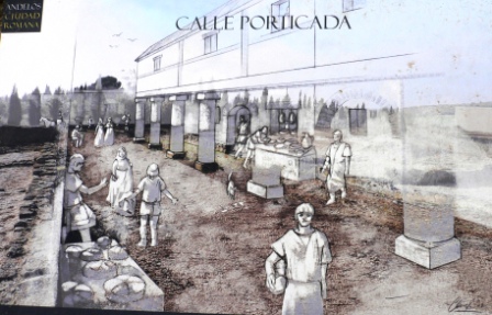 Recreación de una calle porticada de la ciudad romana de Andelo (Mendigorría)