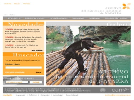 Página web del Archivo del Patrimonio Inmaterial de Navarra Universidad Pública de Navarra 
