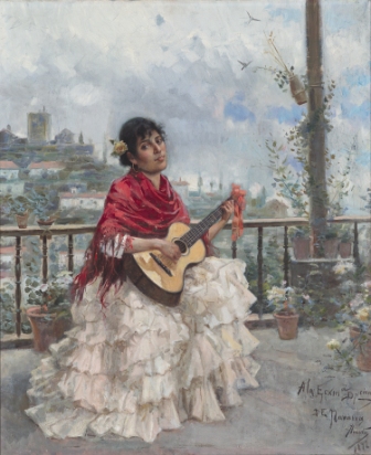 Envío de pensionado de Inocencio García Asarta Gitana con guitarra, 1892