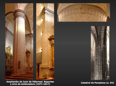 Detalles de la iglesia de San Miguel de Larraga