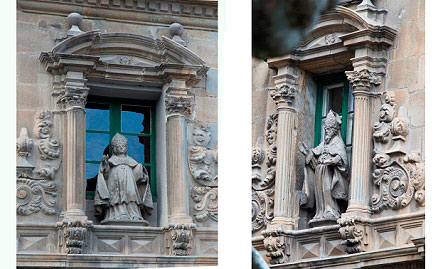 Palacio Arzobispal de Pamplona. Imágenes de San Fermín y San Saturnino