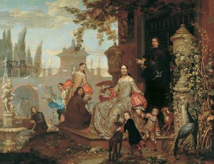 Jan van Kessel, Familia en el jardín de una casa principal madrileña