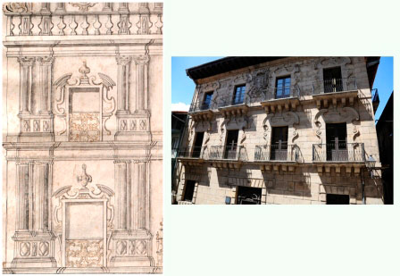 Ornato de chambranas en el proyecto de Zailorda y decoración de vanos en el Palacio Zuloaga, de Fuenterrabía