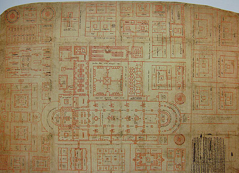 Plano ideal de un monasterio, conservado en la biblioteca de Sank Gallen