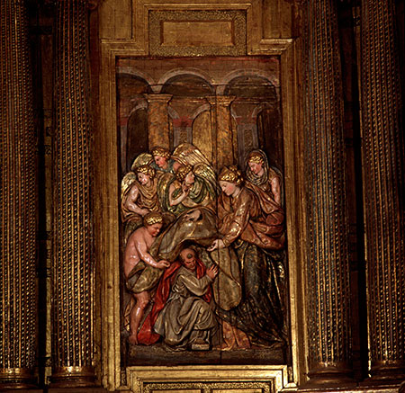 Imposición de la casulla a san Ildefonso. Retablo