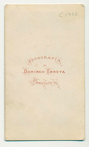 Reverso de una CDV de Domingo Erneta