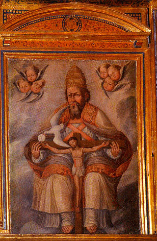 Santísima Trinidad en el retablo mayor de la iglesia de la Victoria