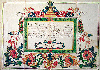 Carta de profesión en las Benedictinas de Corella de sor María Micaela de San Agustín, 1725