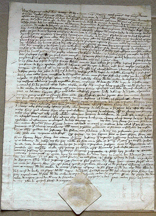 Alfonso I concede el fuero de Calahorra a Funes, Marcilla y Peñalén. AGN, COMPTOS, Documentos, caja 1, n.º 5.