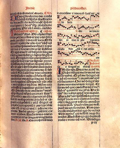 Missale Pampilonensis (p. 237). Notación musical sobre tetragrama (Biblioteca Navarra Digital).