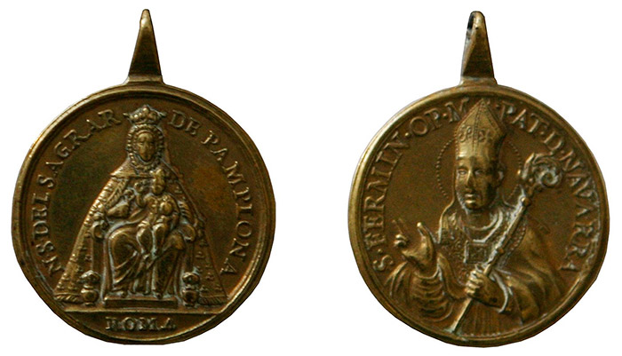 La medalla romana de san Fermín y la Virgen del Sagrario (1731)