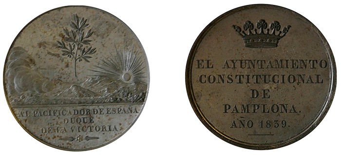 Troqueles de la medalla de oro de Espartero (1840)